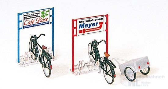 Preiser 17163 - Fahrradständer und Fahrräder Bausatz H0 1:87 Preiser 17163 - Fahrradständer und Fahrräder Bausatz H0 1:87