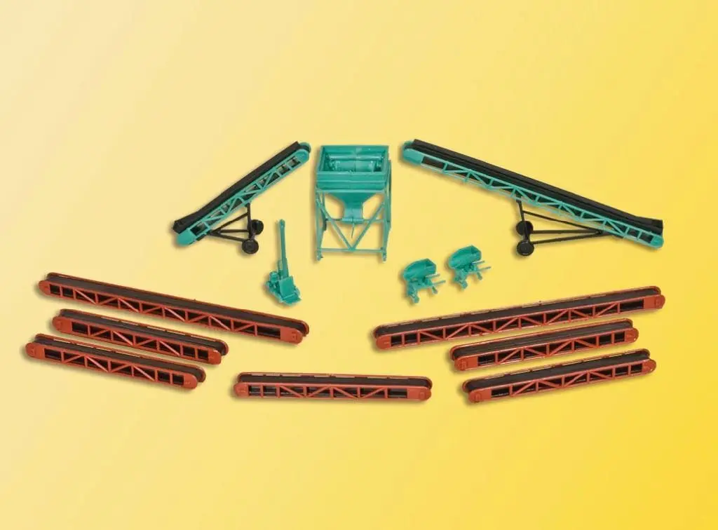 Kibri 38606 - Deko-Set Förderbänder und Schüttsilo H0 1:87