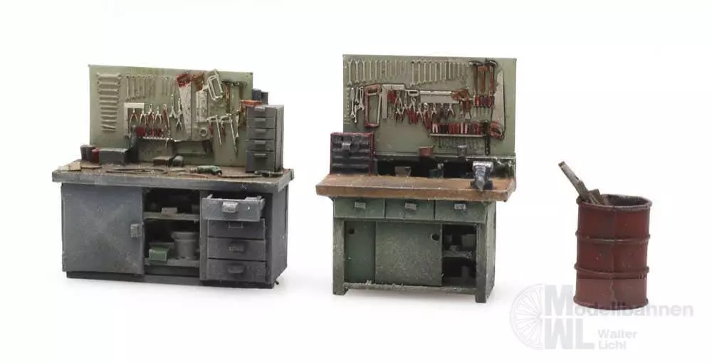 ARTITEC b.v. 387433 - Satz Werkbänke H0 1:87