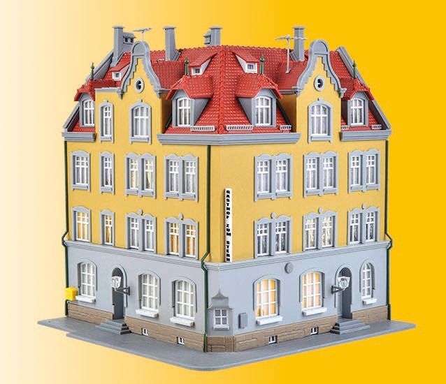 Kibri 38350 - Eckhaus inkl. Hausbeleuchtungs-Startset H0 1:87