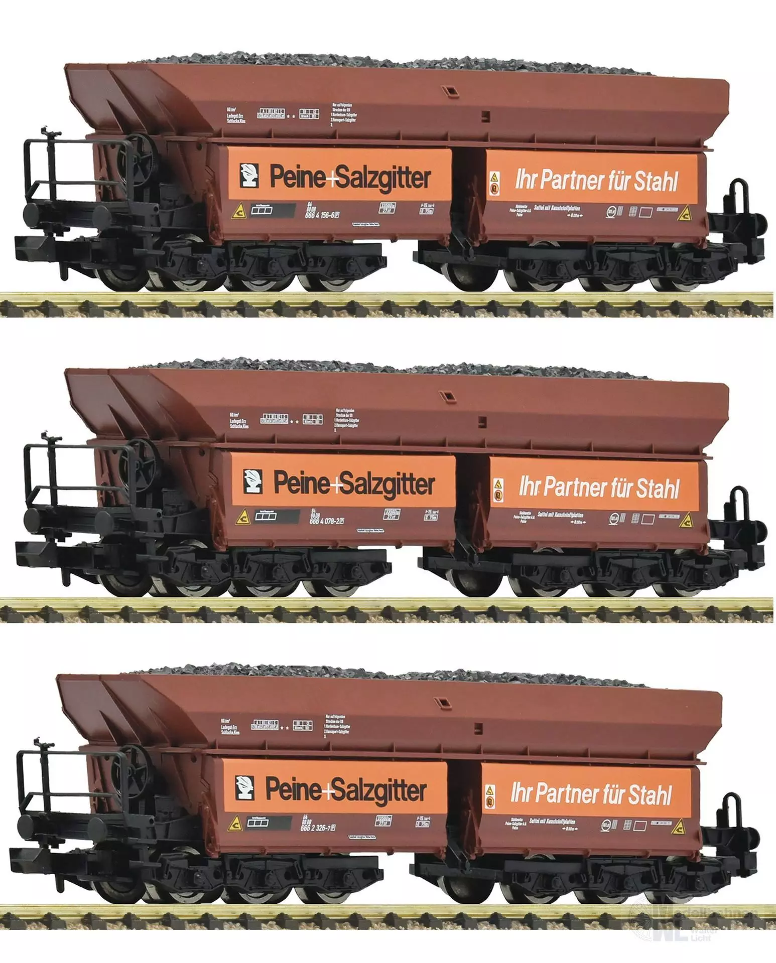Fleischmann 6660149 - Erzwagen Set DB Ep.IV Peine Salzgitter 3.tlg. Set 1 N 1:160