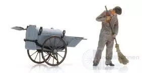 ARTITEC b.v. 5870055 - Strassenfeger mit Karren (1x) H0 1:87