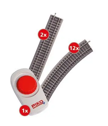 Piko 57032 - Start-Set Güterzug DB AG mit BR 218 A-Gleis mit Bettung  H0/GL