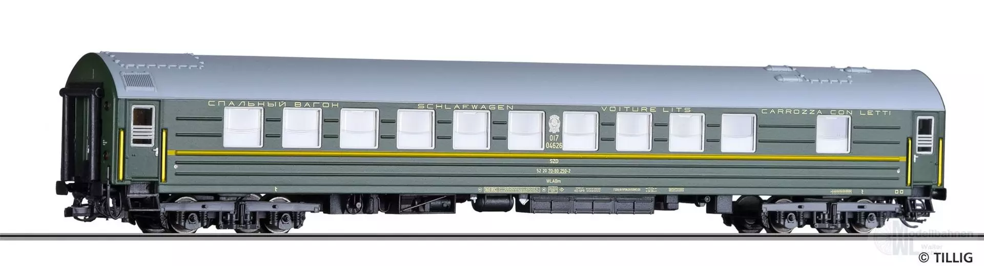 Tillig 16711 - Weitstreckenschlafwagen SZD Ep.IV WLABm TT 1:120