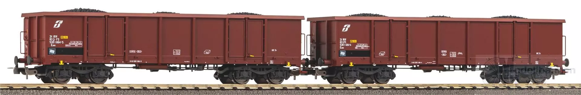 Piko 58287 - Güterwagen Set FS Ep.V 2.tlg. Mit Kohleladung Eaos H0/GL