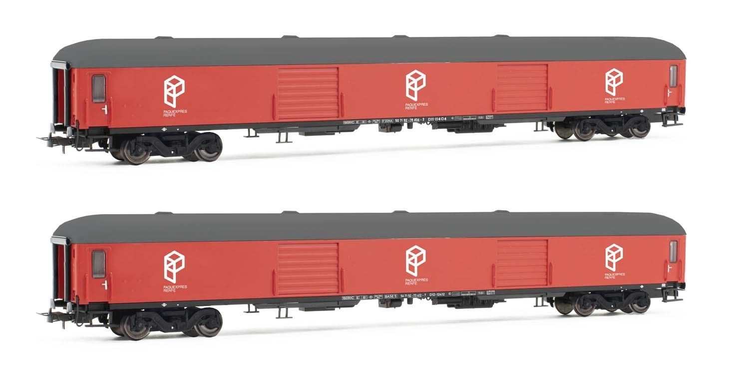 Electrotren 4001 - Gepäckwagen Set RENFE Ep.V Gepäckwagen DD-8100 rot H0/GL Electrotren 4001 - Gepäckwagen Set RENFE Ep.V Gepäckwagen DD-8100 rot H0/GL