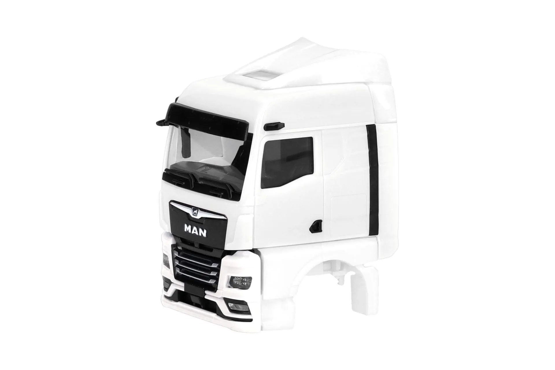 Herpa 086318 - Fahrerhaus MAN eTGX GM Windleitblechen Spiegelkamera weiß 2 St. H0 1:87