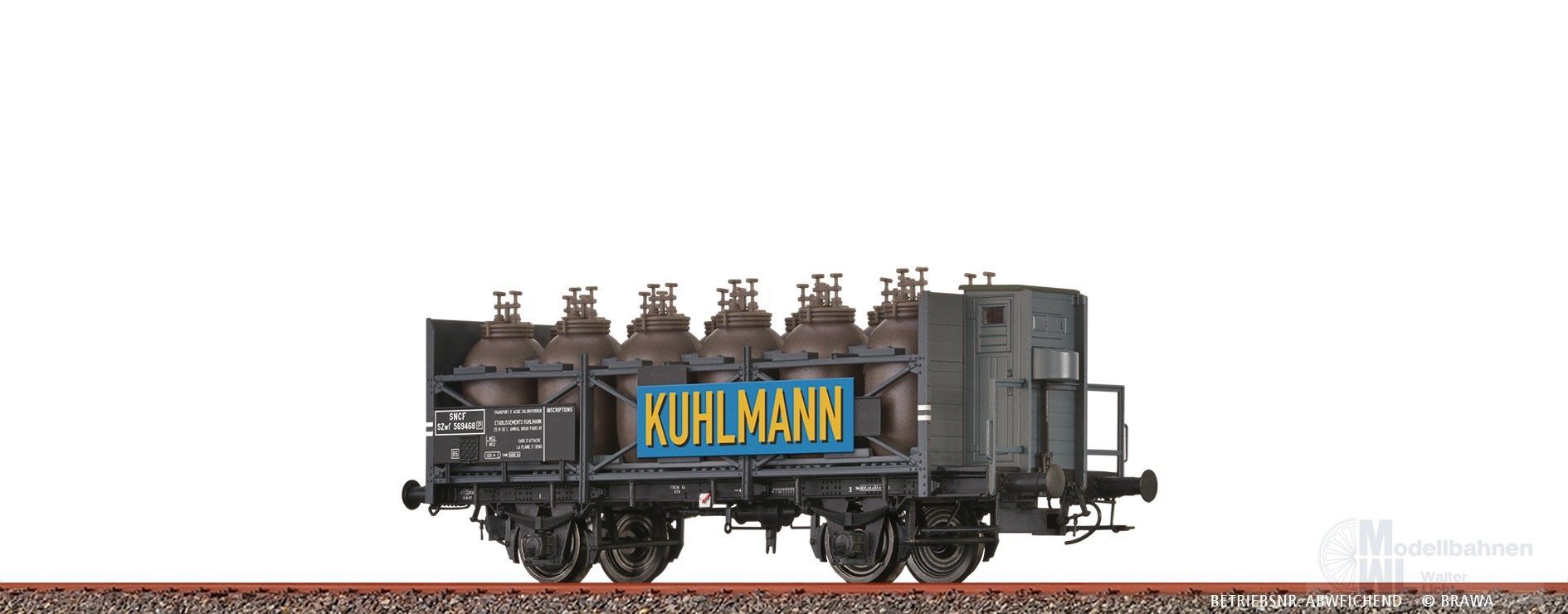 Brawa 49329 - Säuretopfwagen SNCF Ep.III SZwf Kuhlmann H0/GL Brawa 49329 - Säuretopfwagen SNCF Ep.III SZwf Kuhlmann H0/GL
