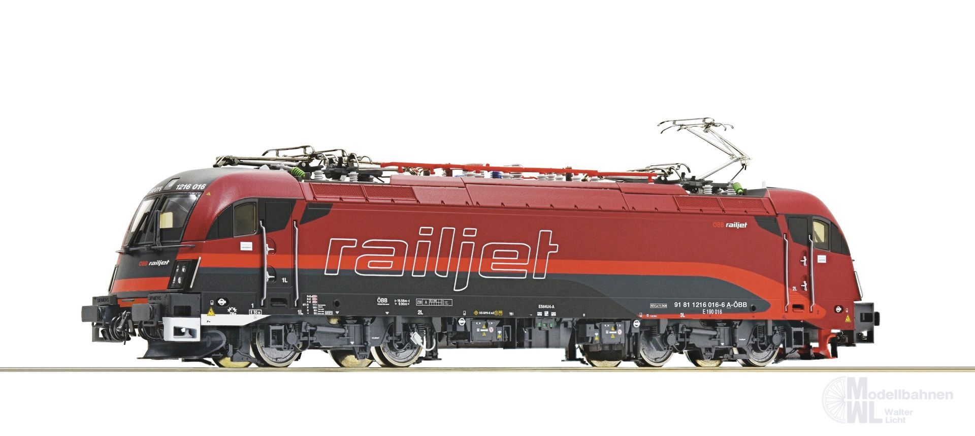 Roco 7500182 - E-Lok BR 1216 016-6 ÖBB Ep.VI Railjet H0/GL