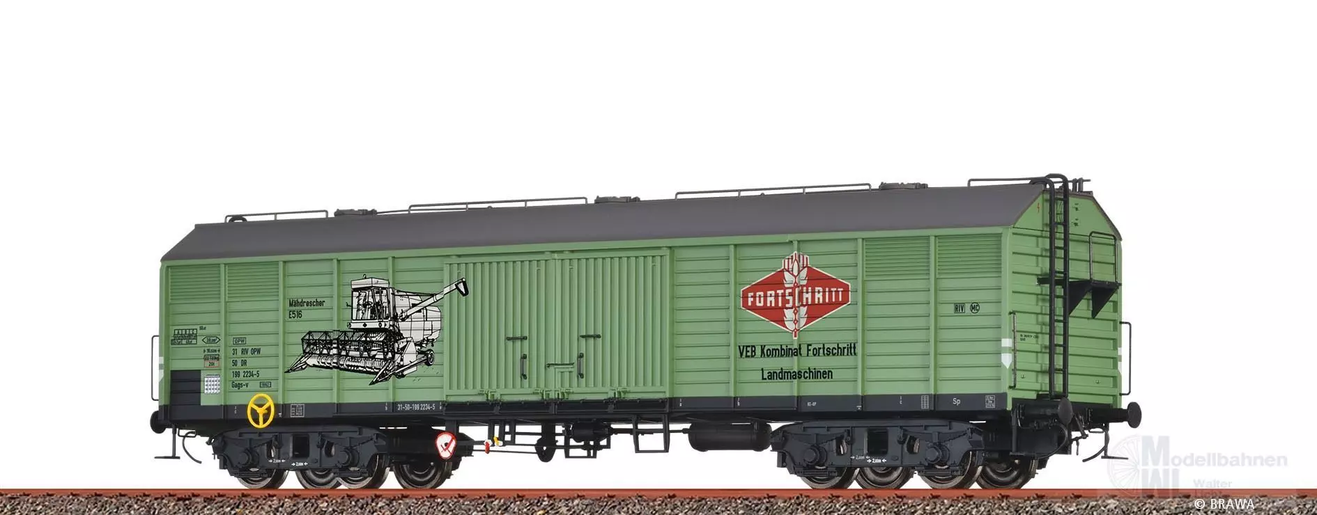 Brawa 50416 - Güterwagen ged. DR Ep.IV Fortschritt H0/GL