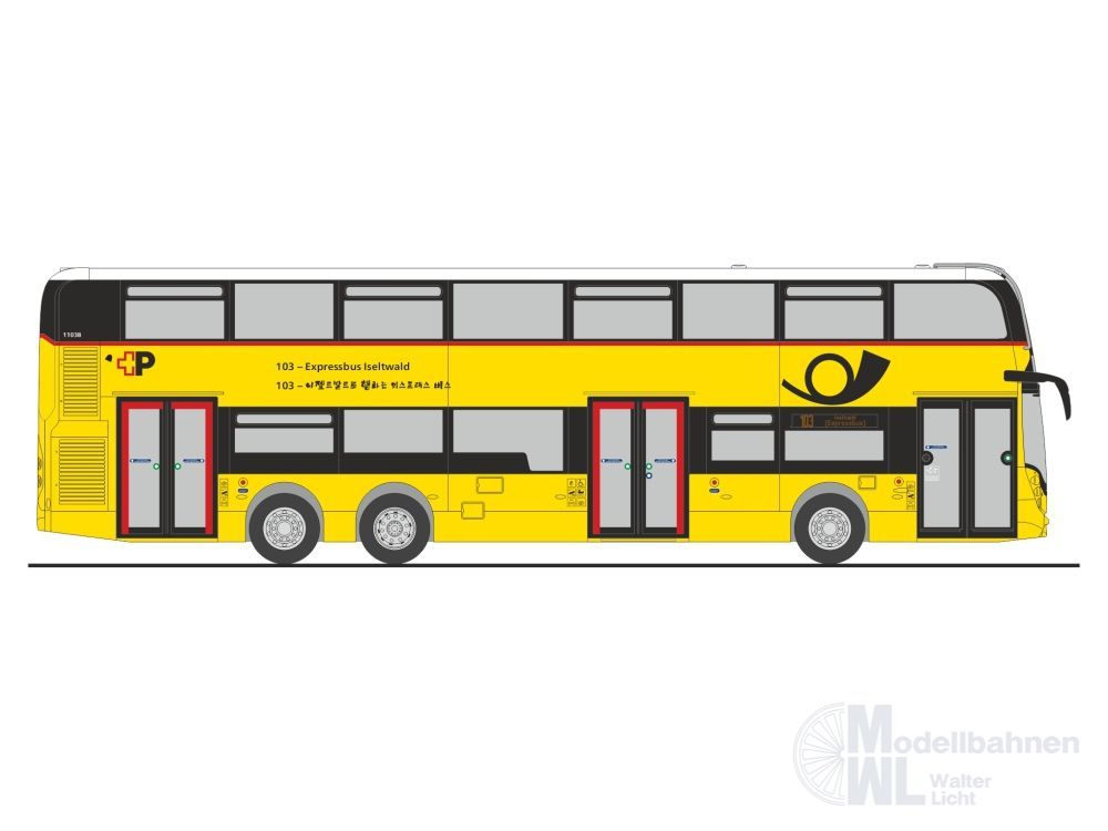 Rietze 78033 - Alexander Dennis Enviro500 Postauto - Expressbus (CH) H0 1:87