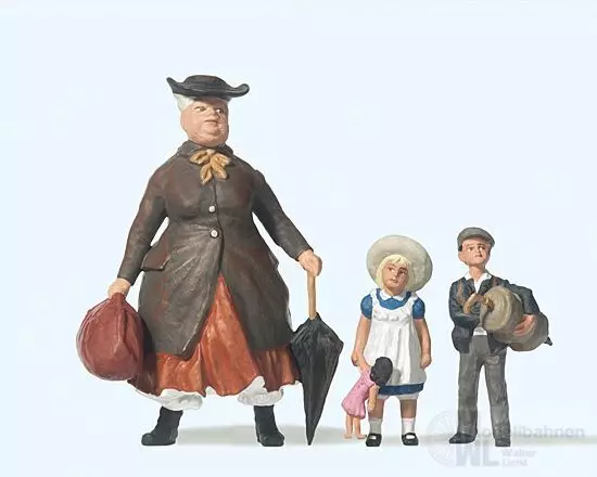 Preiser 45061 - Tante Tulli mit Neffe und Nichte Spur G