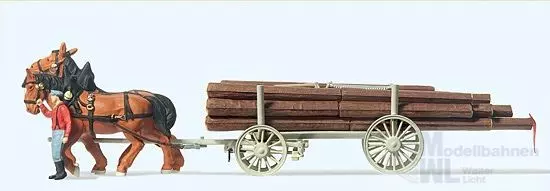 Preiser 30465 - Langholzwagen. Fertigmodell H0 1:87