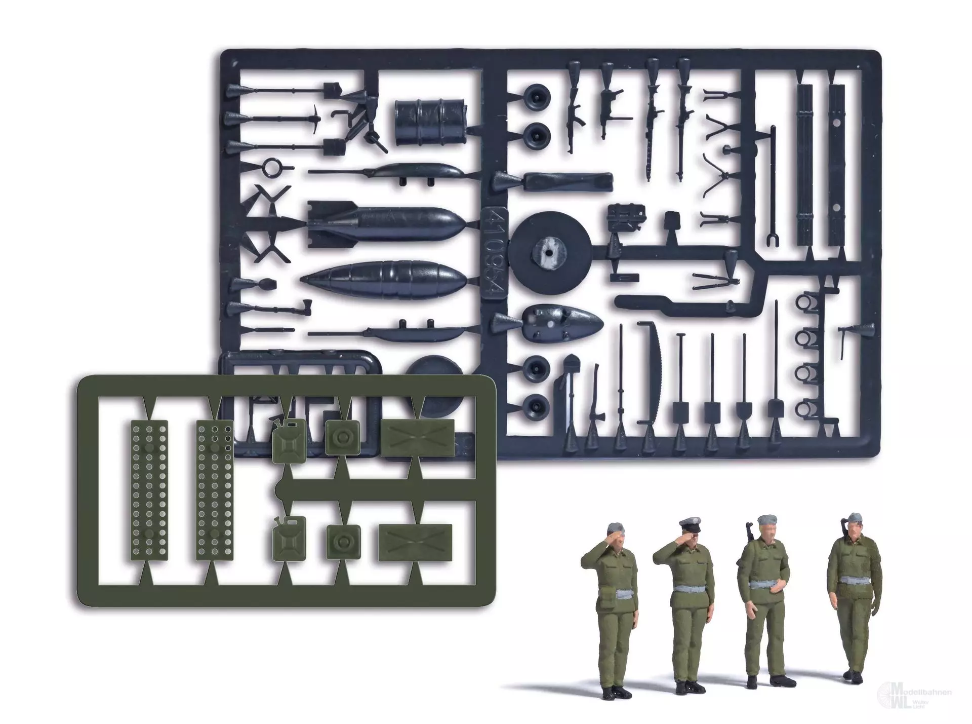 Busch 1936 - 4 NVA Soldaten stehend H0 1:87