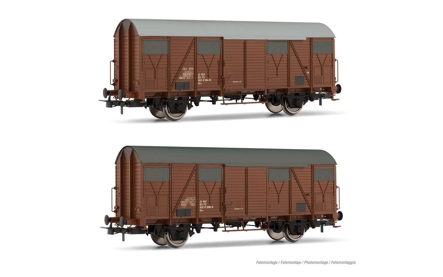 Rivarossi 6507 - Güterwagen Set gedeckt FS Ep.V 2.tlg. H0/GL