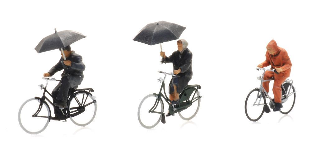 ARTITEC b.v. 5870016 - Radfahrer im Regen 3 Figuren und Räder H0 1:87 ARTITEC b.v. 5870016 - Radfahrer im Regen 3 Figuren und Räder H0 1:87
