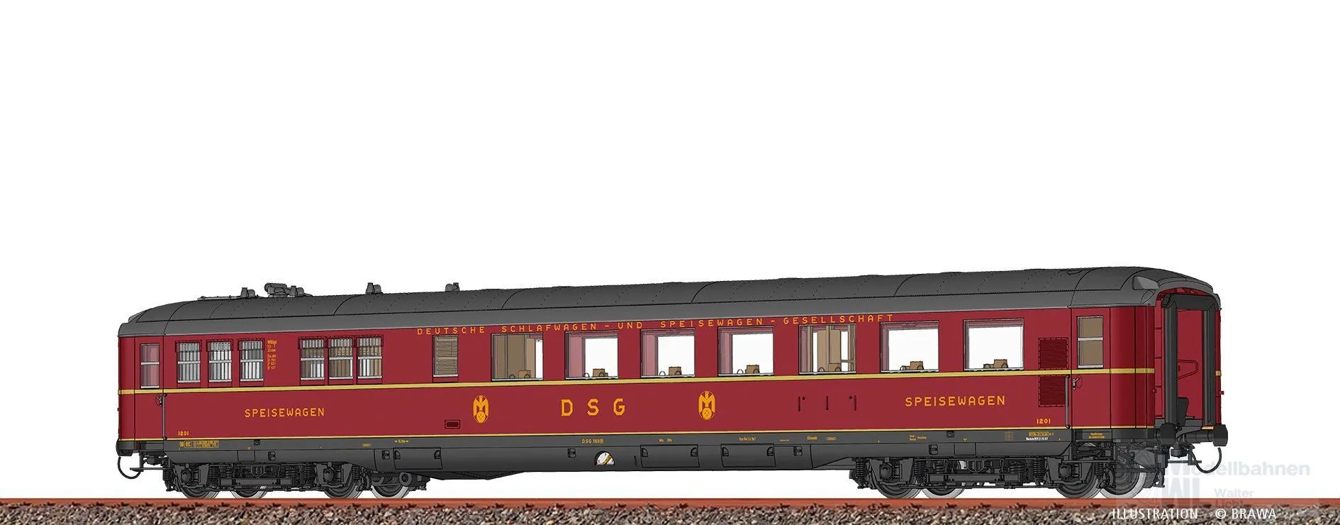 Brawa 51046 - Speisewagen DSG Ep.III WR4üge 1201 H0/GL BASIC