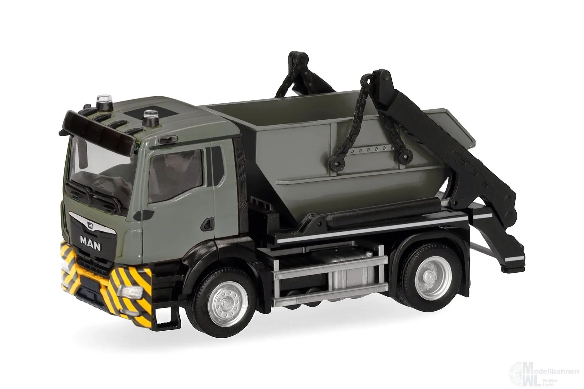 Herpa 321716 - MAN TGS NN Meiller Abestzkipper 12 grau/gelb H0 1:87
