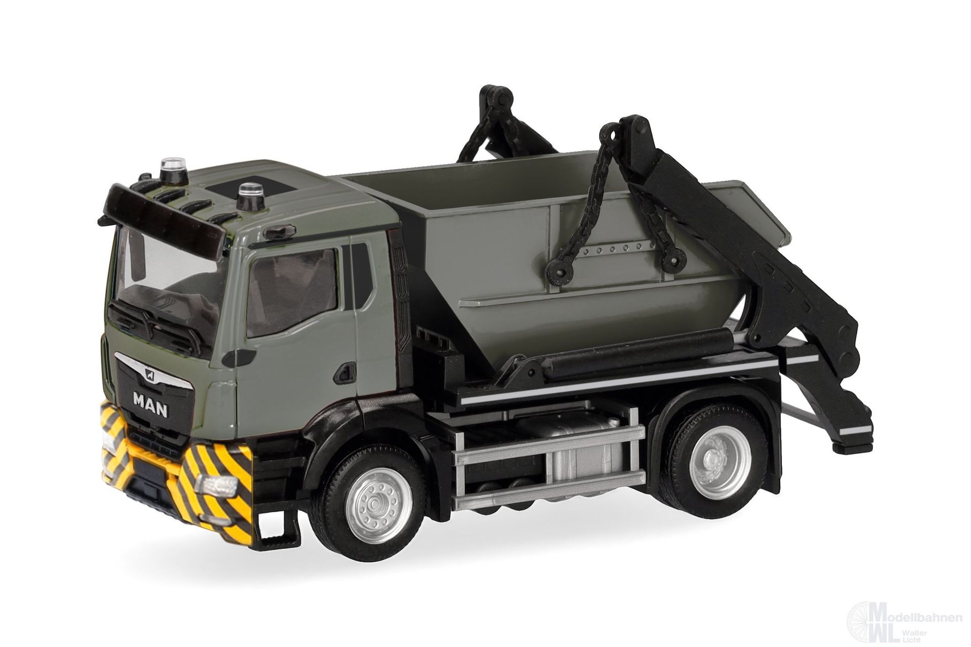 Herpa 321716 - MAN TGS NN Meiller Abestzkipper 12 grau/gelb H0 1:87