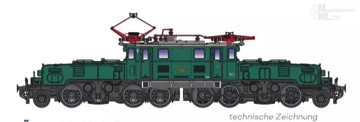 Jägerndorfer Modellbahn 60200_5 - E-Lok Rh 1100 ÖBB Ep.IV-VI Museumslok grün N 1:160