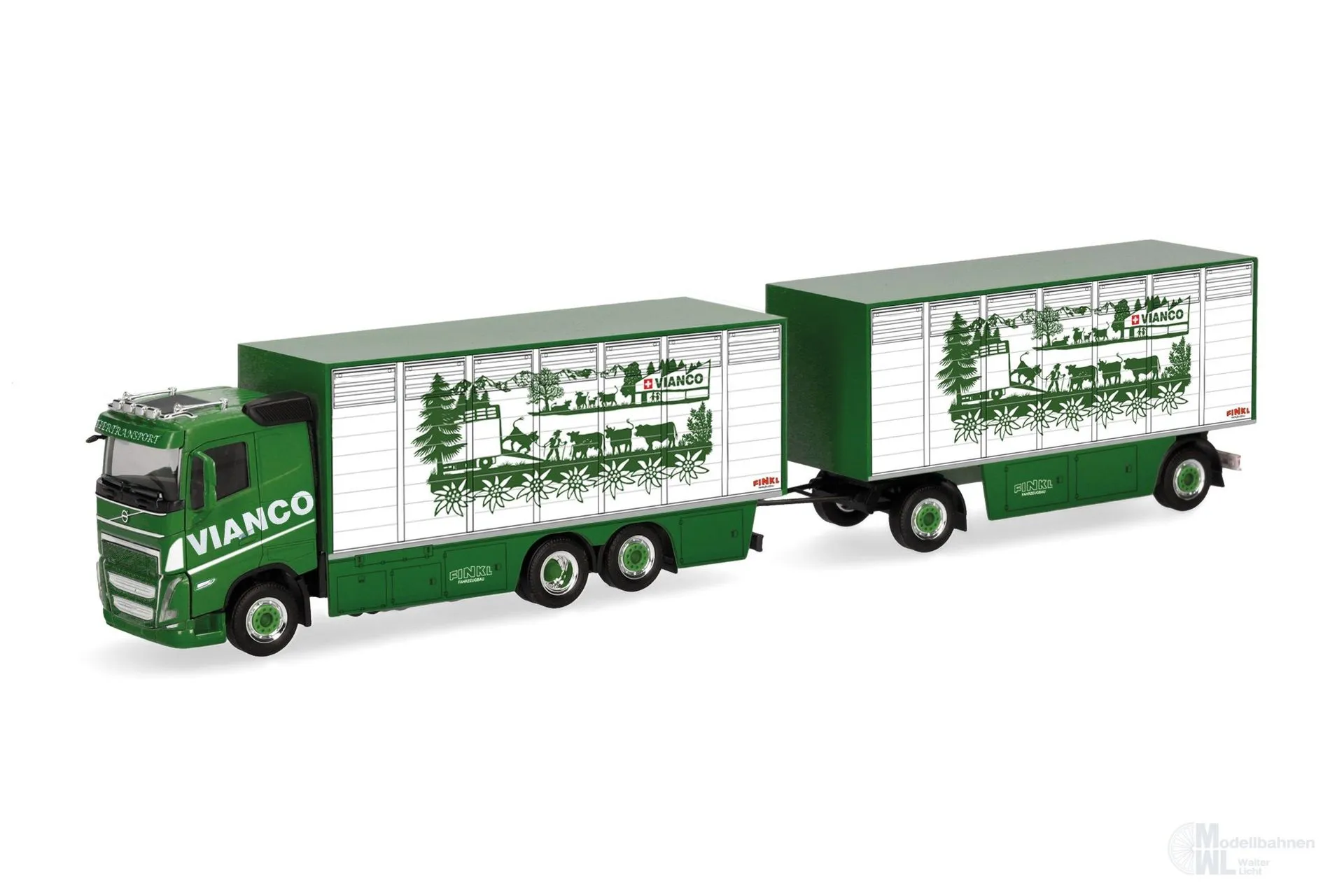 Herpa 320832 - Volvo FH FD Viehtransport-Hängerzug H0 1:87