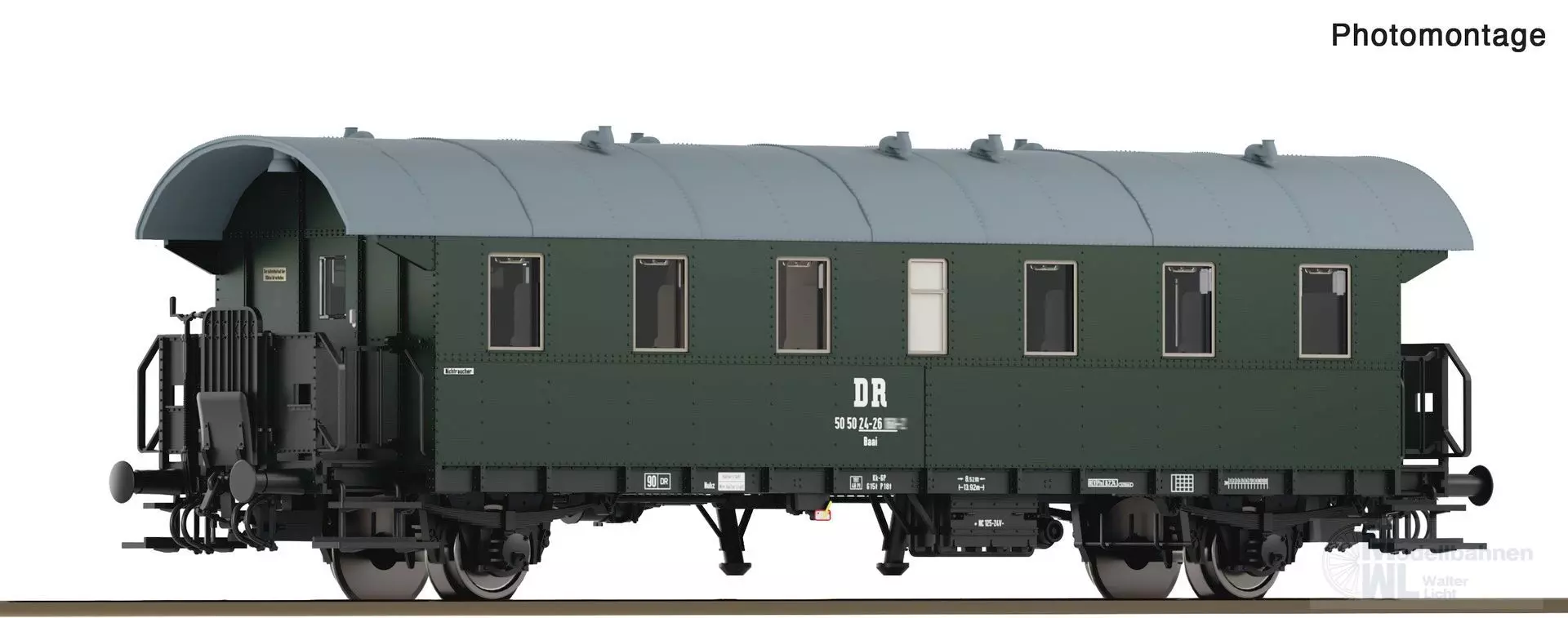Roco 6280050 - Personenwagen Donnerbüchse DR Ep.IV 2.Kl. Bi 2. TT 1:120