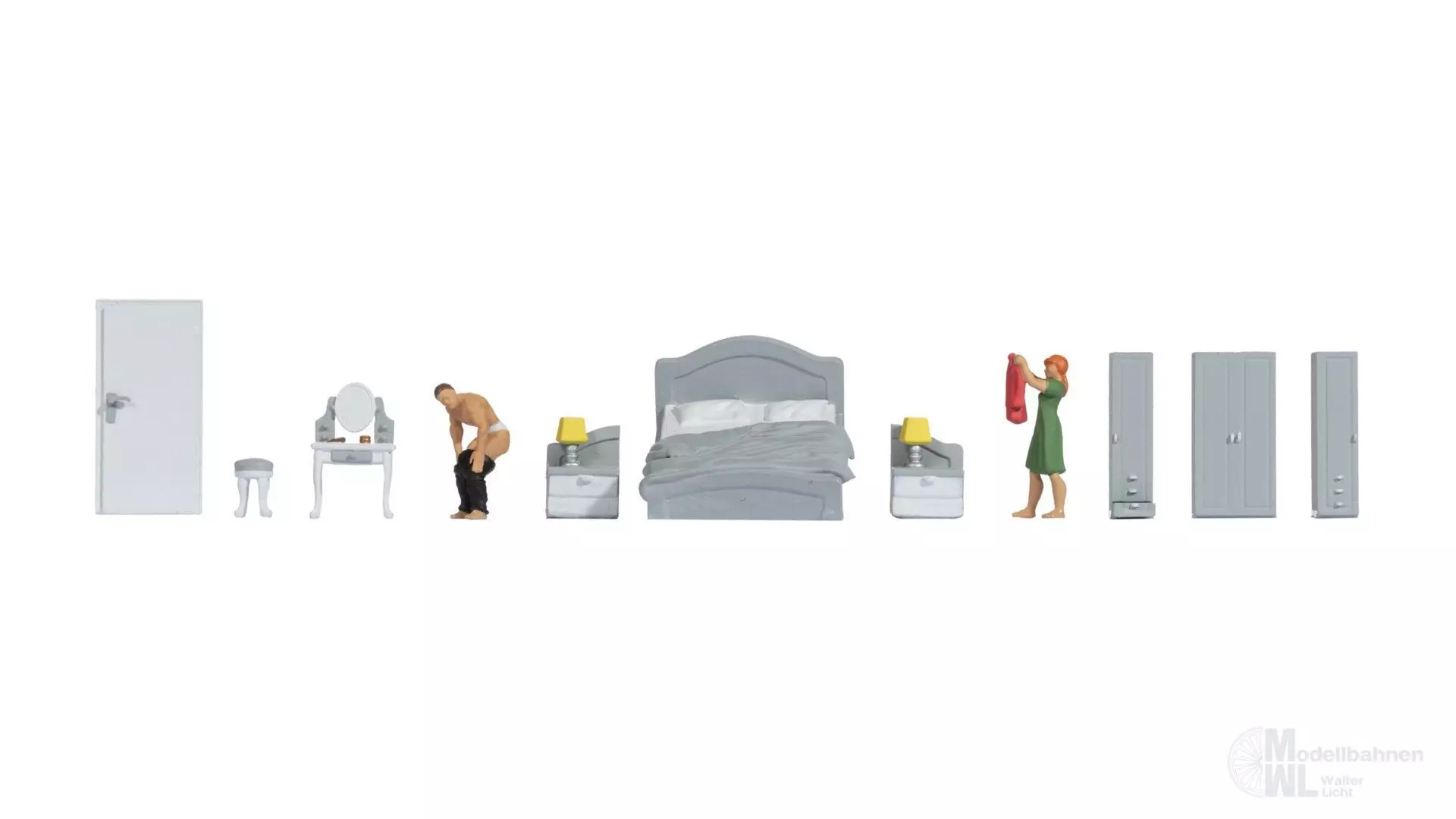 Noch 16287 - Figuren-Themenwelt Schlafzimmer H0 1:87