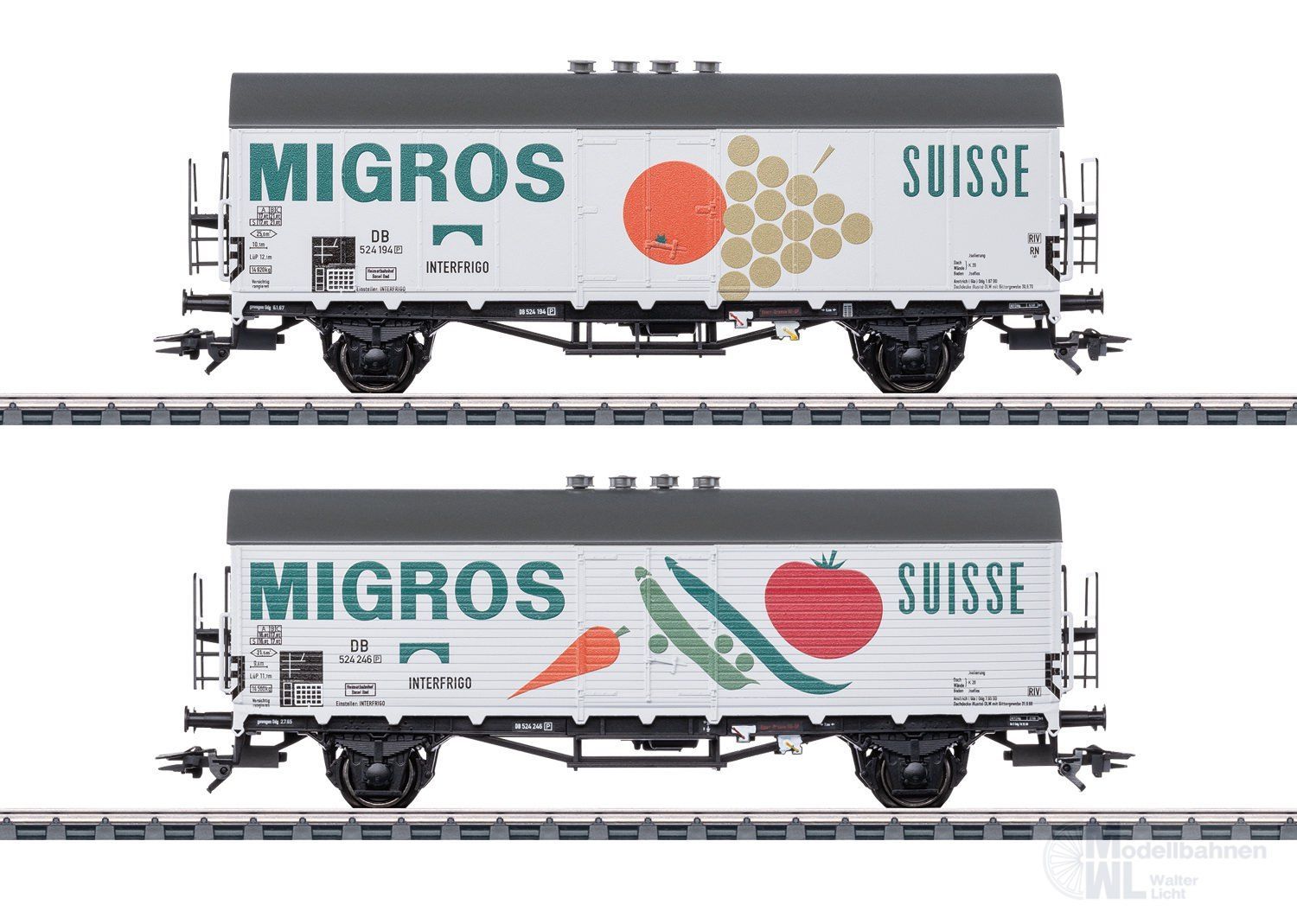 Märklin 46173 - Kühlwagen-Set DB Ep.III Migros 2.tlg. H0/WS