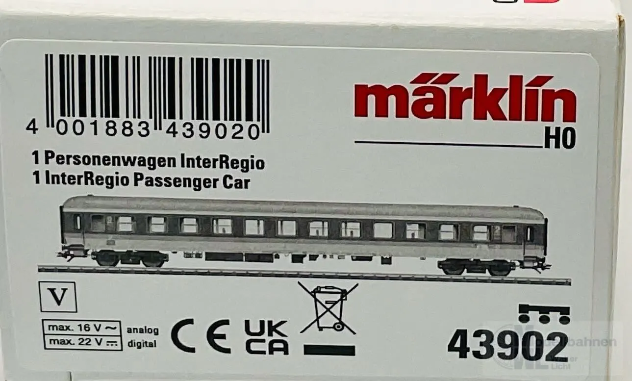 Märklin 43902 - MÄRKLIN - MHI Personenwagen InterRegio DB Ep.V H0/WS