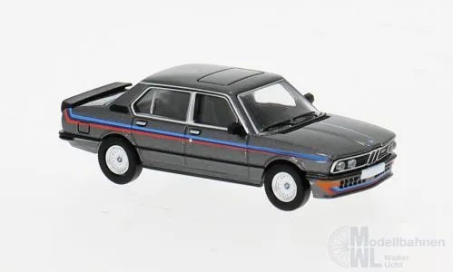 PCX-Models 871607 - BMW M535i (E12) dunkelgrau/Dekor 1980 H0 1:87