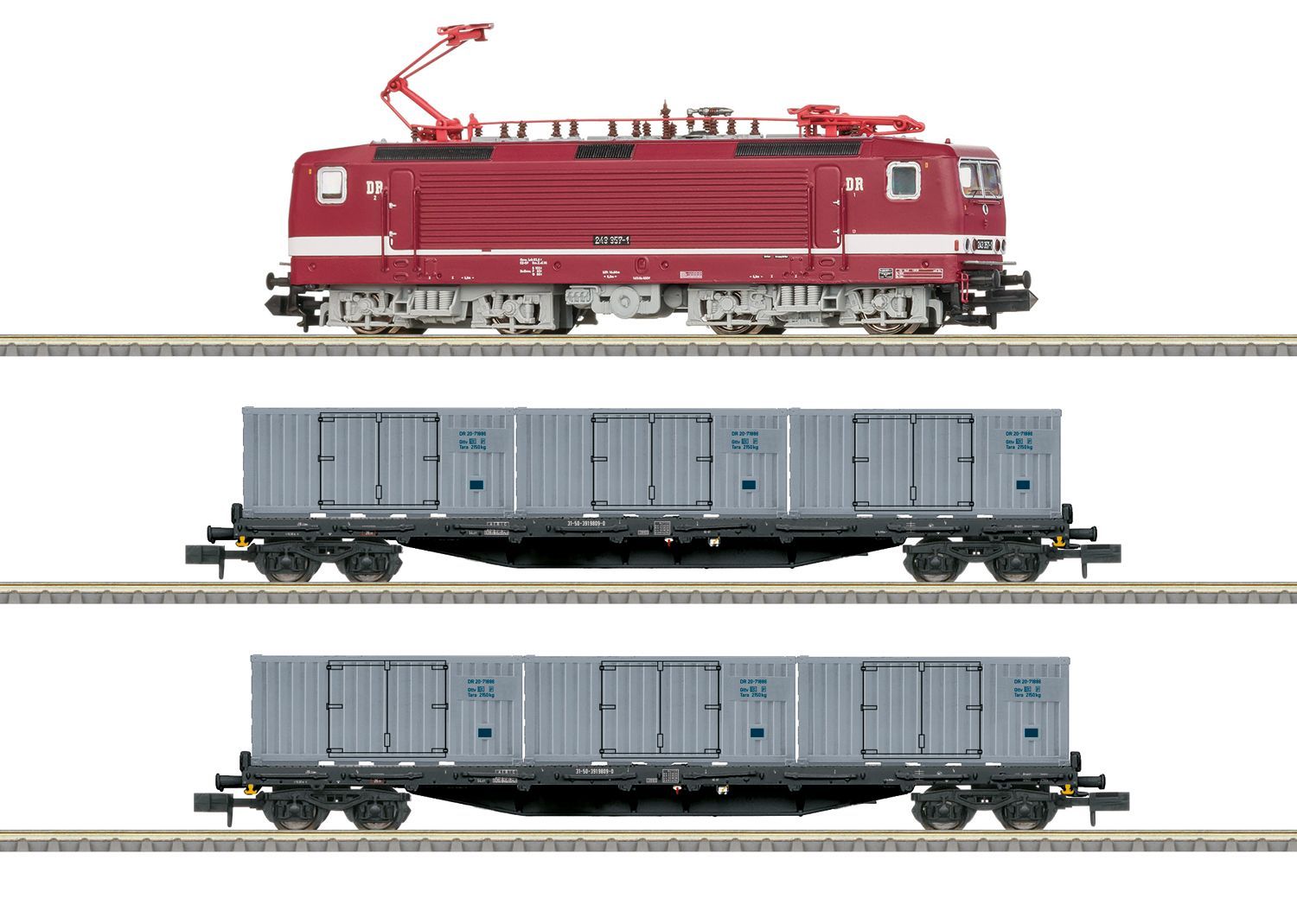 Trix 11169 - Digital-Startpackung E-Lok BR 243 und 2 Containerwagen N 1:160