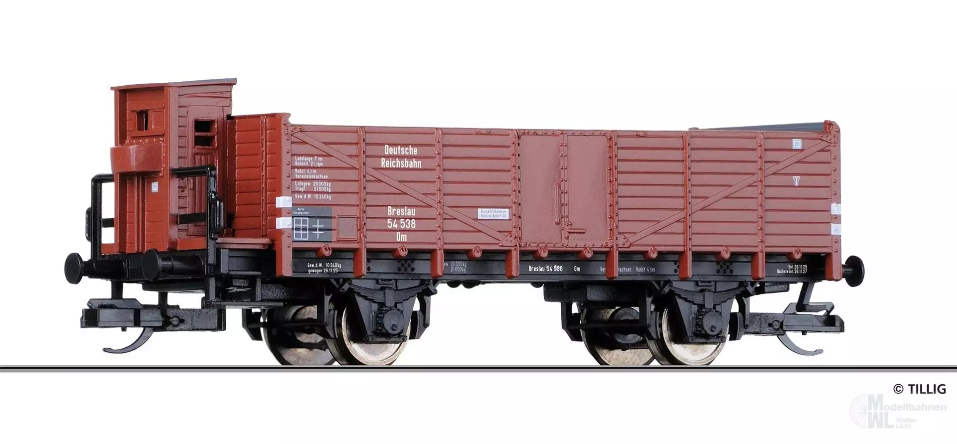 Tillig 14298 - Güterwagen offen DRG Ep.II Om Breslau TT 1:120