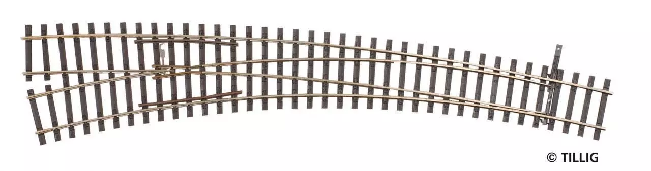 Tillig 85374 - Innenbogenweiche links 17°/29° Herzstückwinkel 9° H0/GL