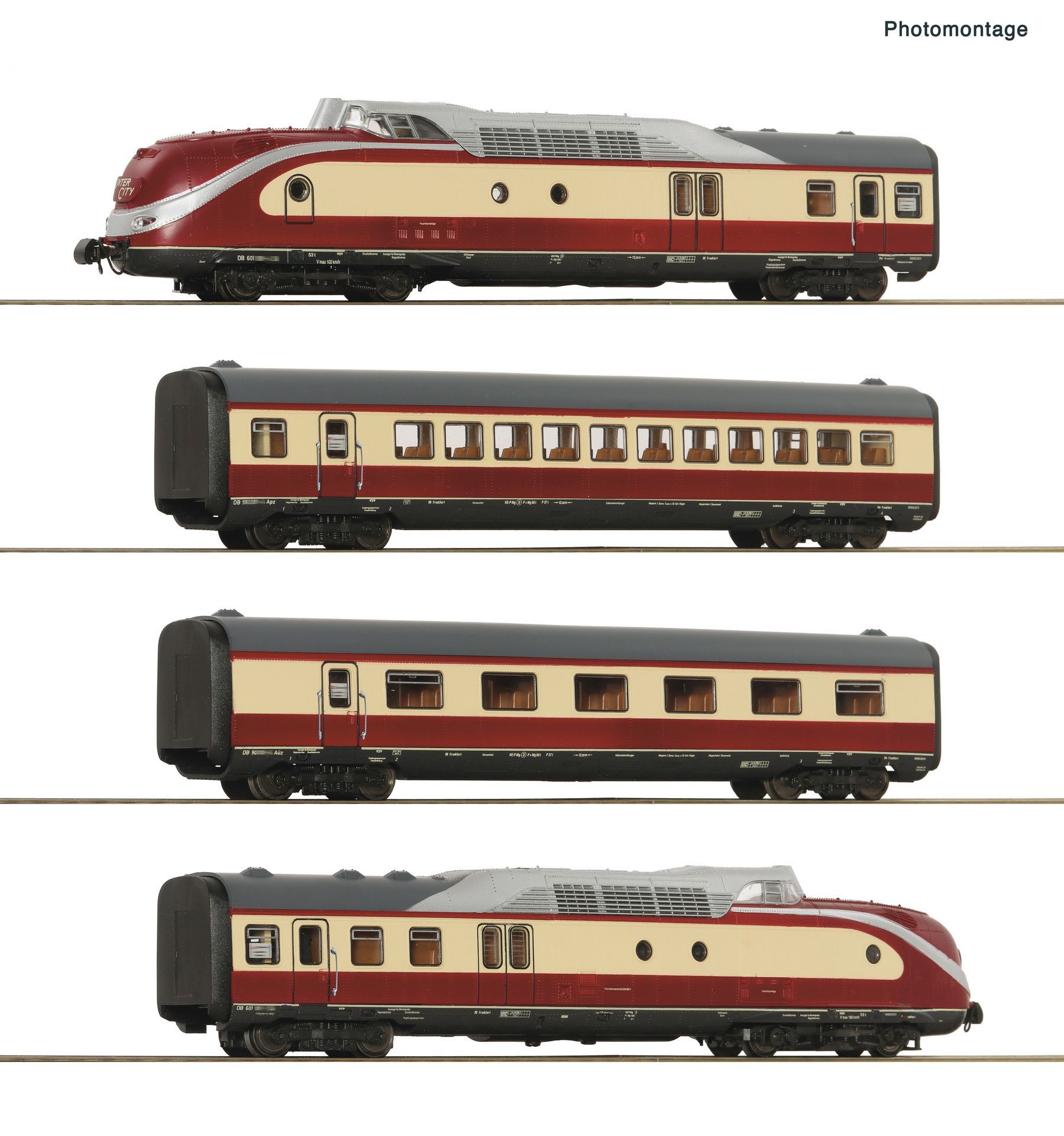 Roco 7710025 - 4er Set Dieseltriebzug BR 601 DB H0/GL SOUND