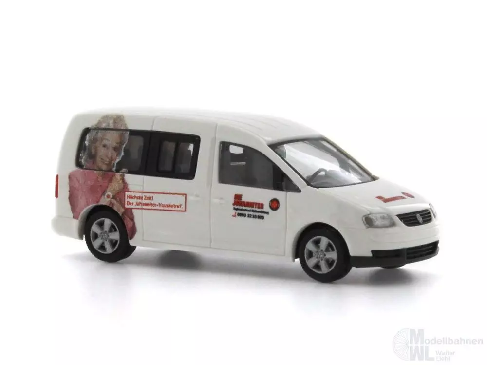 Rietze 51557 - Volkswagen Caddy Maxi Johanniter Sdbran H0 1:87