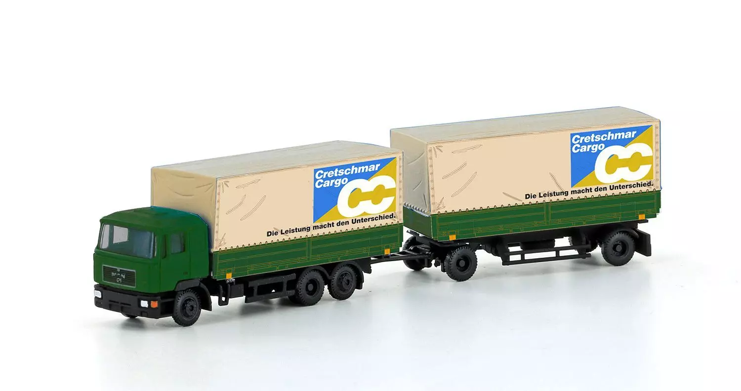 Lemke Minis 4632 - MAN F90 3-achs Wechselpritschen-HZ Cretschmar Cargo 1:160