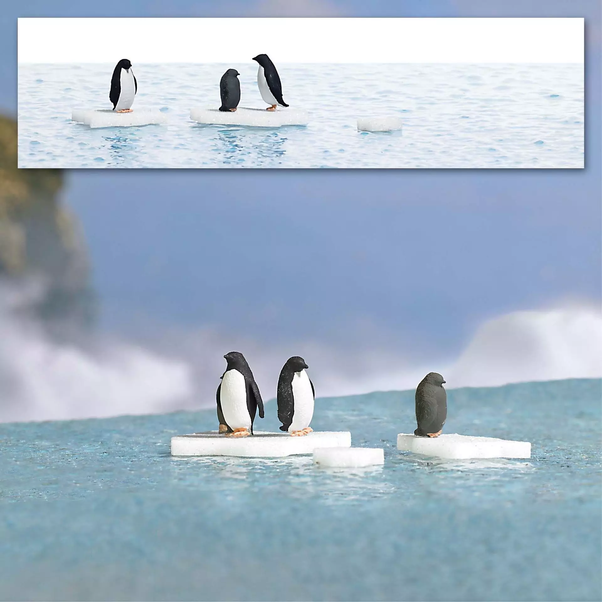 Busch 7923 - A-Set: Pinguine auf Eis H0 1:87