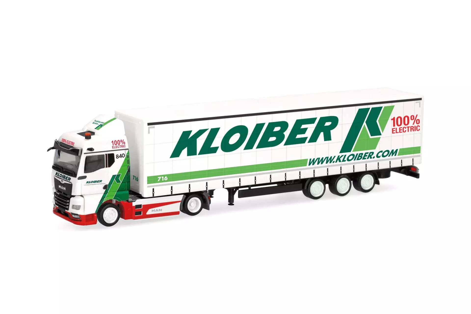 Herpa 321365 - MAN eTGX GM Jumboplanen-Sattelzug Kloiber H0 1:87