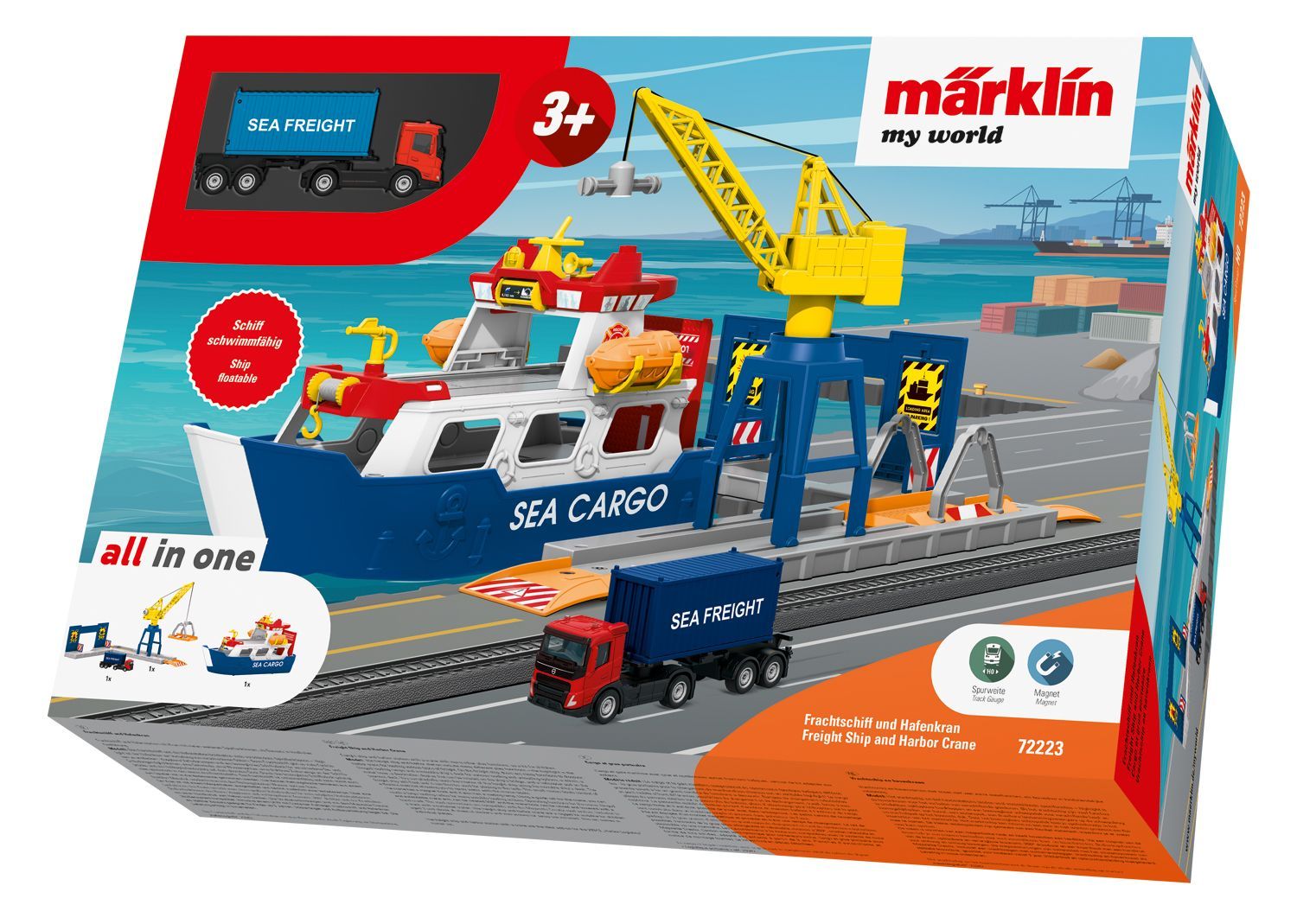 a7a75829782603136476fbcb9dc00d0816354207 Märklin 72223 - Frachtschiff und Hafenkran H0/MyWorld