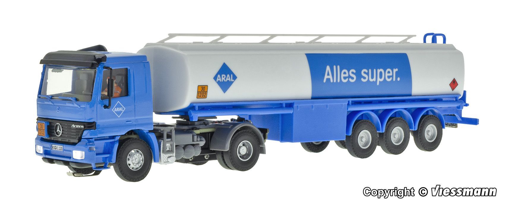 Viessmann 8061 - CarMotion Mercedes-Benz ACTROS mit ARAL Tankauflieger H0 1:87