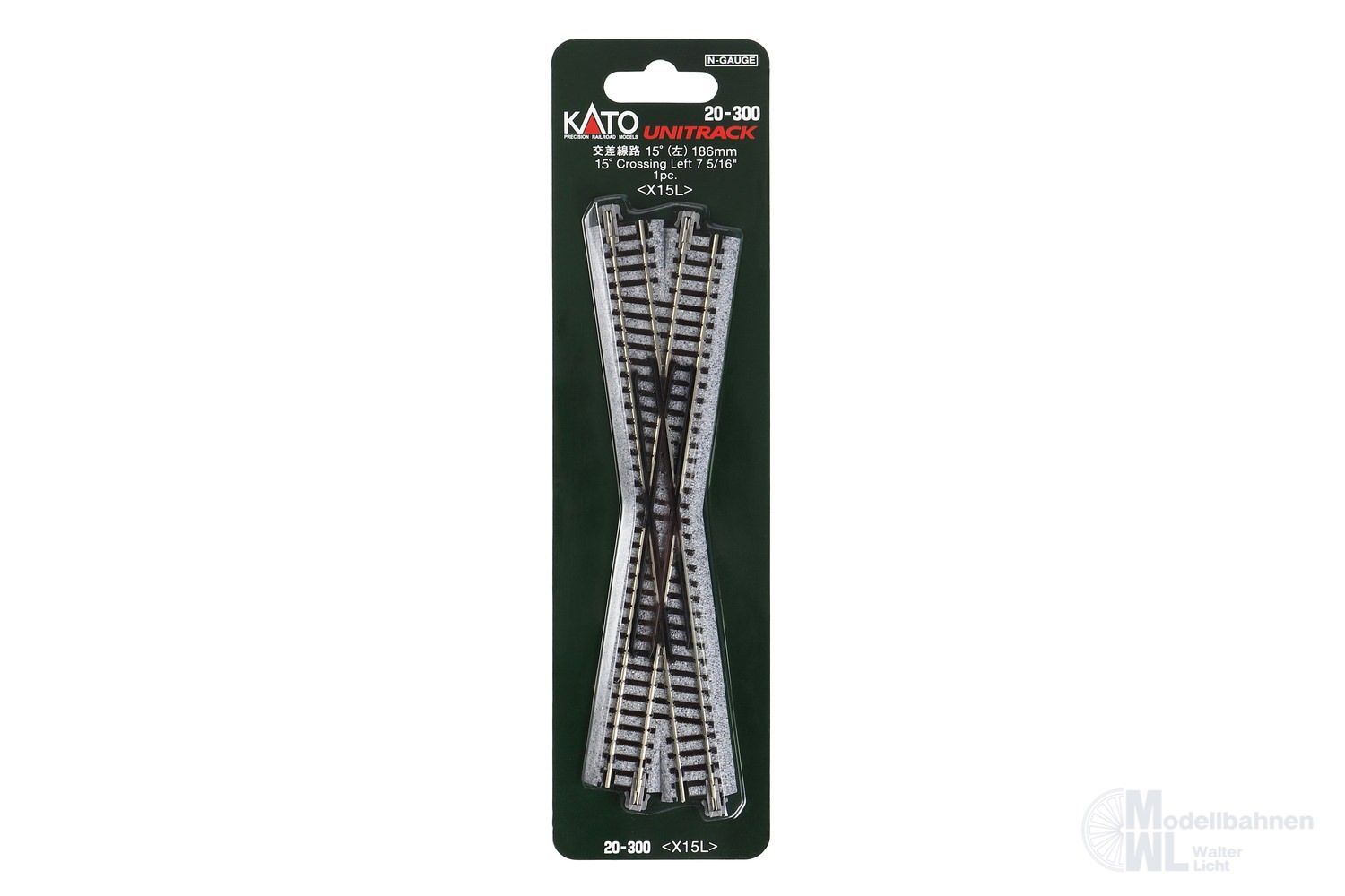 Kato 20-300 - Kreuzung links 15° 186 mm N 1:160 Kato 20-300 - Kreuzung links 15° 186 mm N 1:160