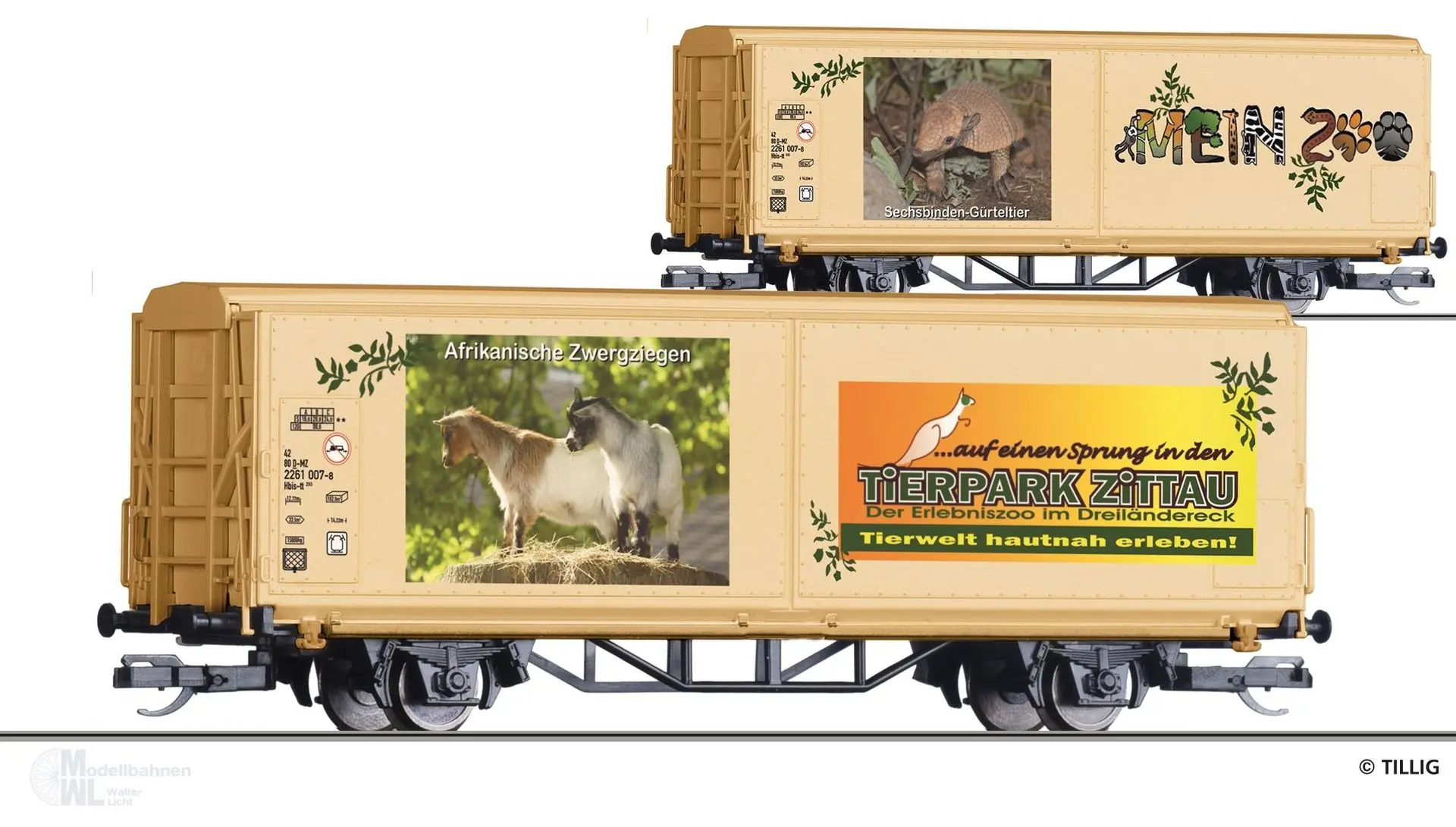 Tillig 14855 - START-Schiebewandwagen Hbis-tt Mein Zoo Ep.VI TT 1:120