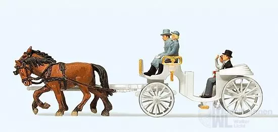 Preiser 30496 - Hochzeitskutsche offen Fertigmodell H0 1:87