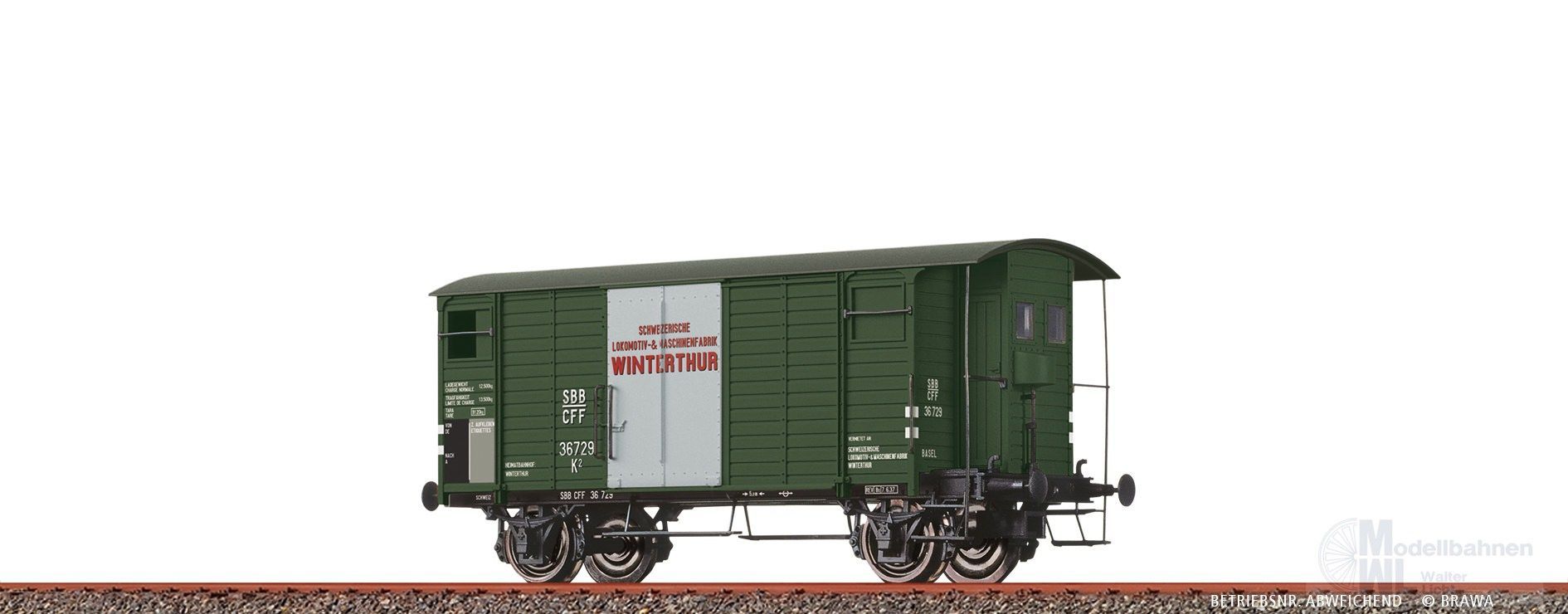Brawa 50990 - Güterwagen ged. SBB Ep.II K2 SLM Winterhur H0/GL Brawa 50990 - Güterwagen ged. SBB Ep.II K2 SLM Winterhur H0/GL
