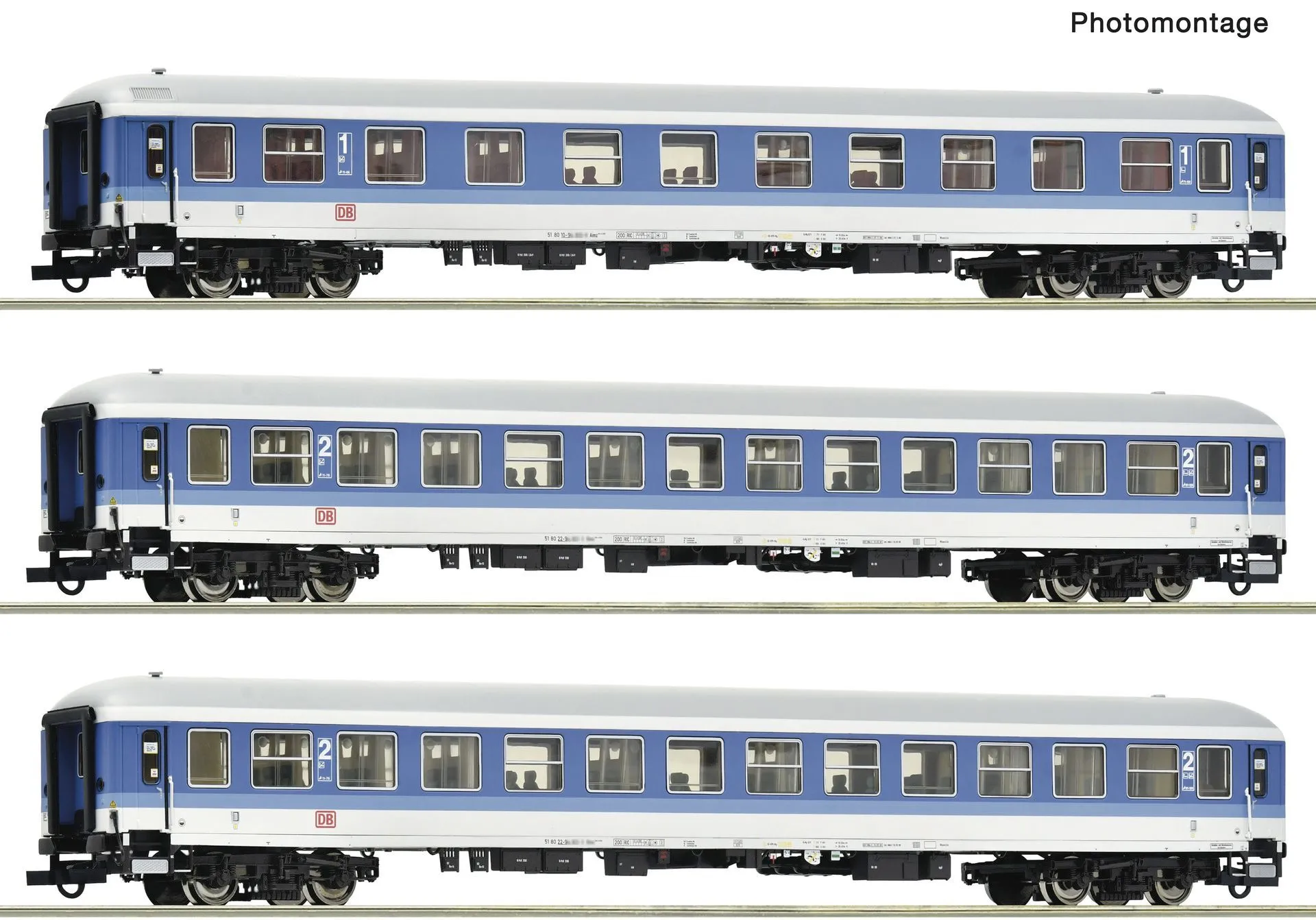 Roco 6200288 - Personenwagen Set DB Ep.V Interregio 3.tlg. Set 1 H0/GL