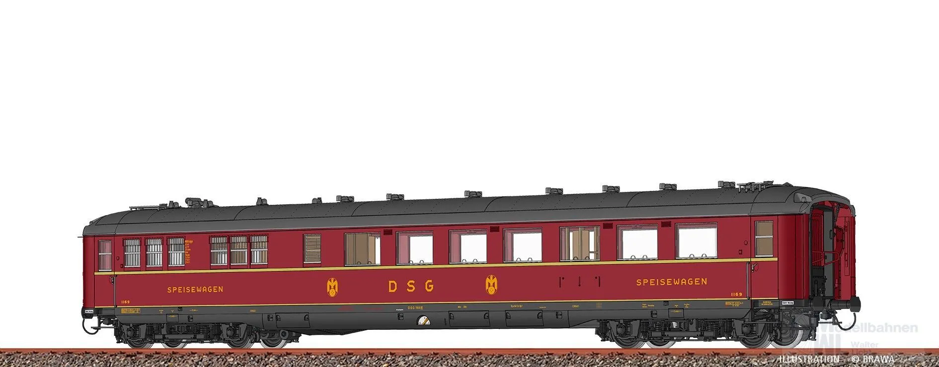 Brawa 51061 - Speisewagen DSG Ep.III WR4üge 1169 H0/WS
