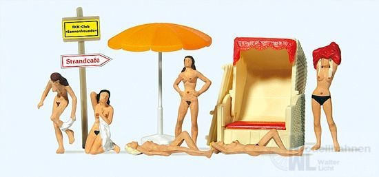 Preiser 10107 - Am FKK-Strand Strandkorb und Zubehör H0 1:87