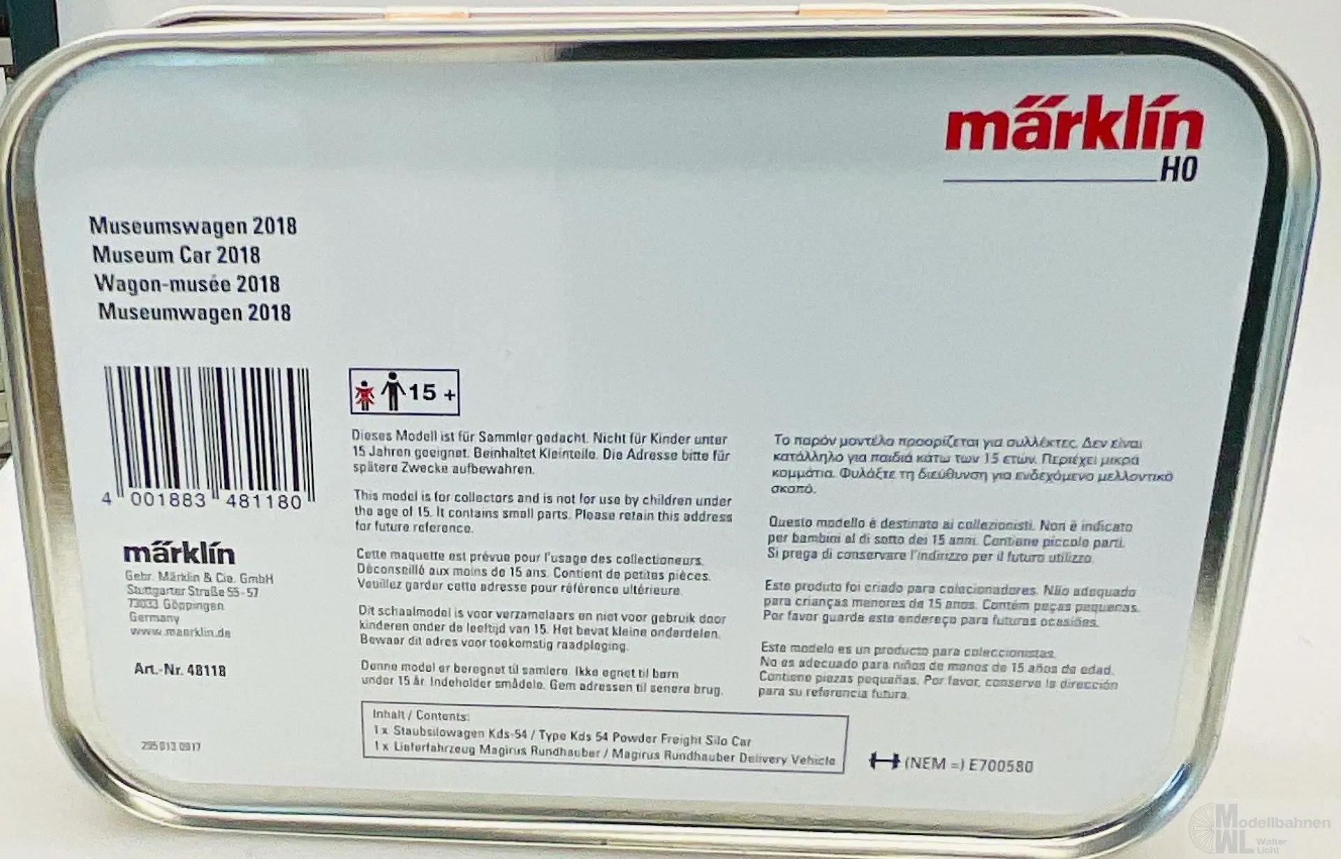 Märklin 48118 - MÄRKLIN - Museumwagen 2018 H0/WS