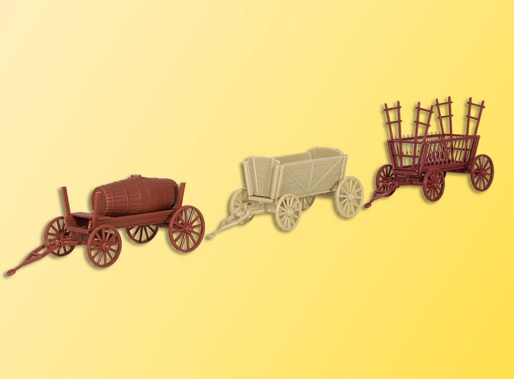 Kibri 15703 - Landwirtschaftliche Anhänger Oldies 3 Stück H0 1:87