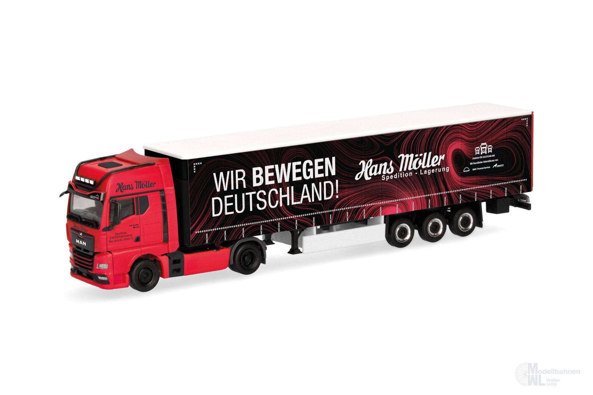 Herpa 319669 - MAN TGX GX Gardinenplanen Sattelzug Hans Möller H0 1:87